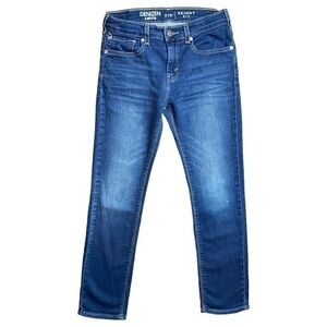 Denizen Levi’s 216 Girls Medium Wash Whiskering Skinny Fit Jeans Size 14 Regular